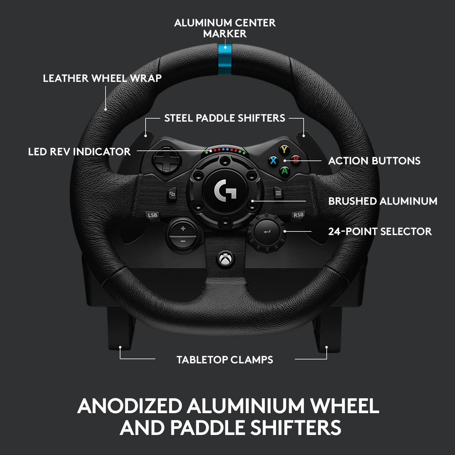 Logitech G923 TRUEFORCE Racing Wheel and Pedals for Xbox One & PC