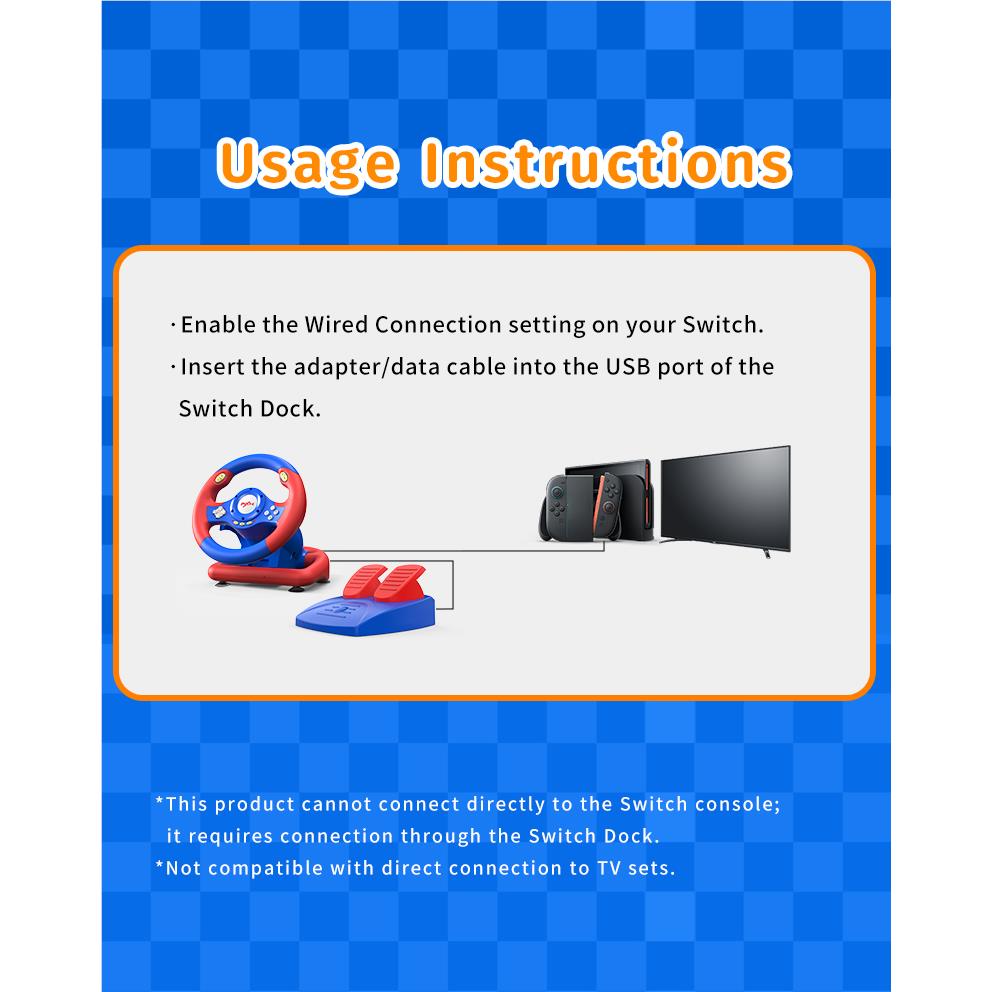 PXN V2 WL Wireless Steering Wheel for Nintendo Switch